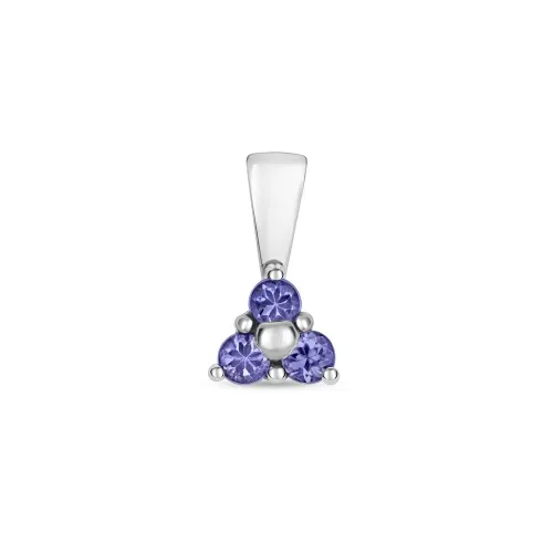 Tanzanite 3 Stone Pendant 9ct White Gold